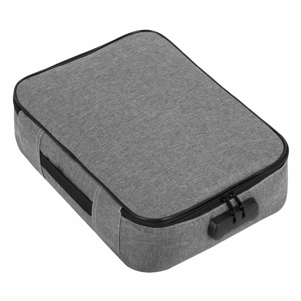 Папка-органайзер для документов с кодовым замком СЕРЫЙ ВОДОНЕПРОНИЦАЕМЫЙ А4, BRAUBERG DOCS