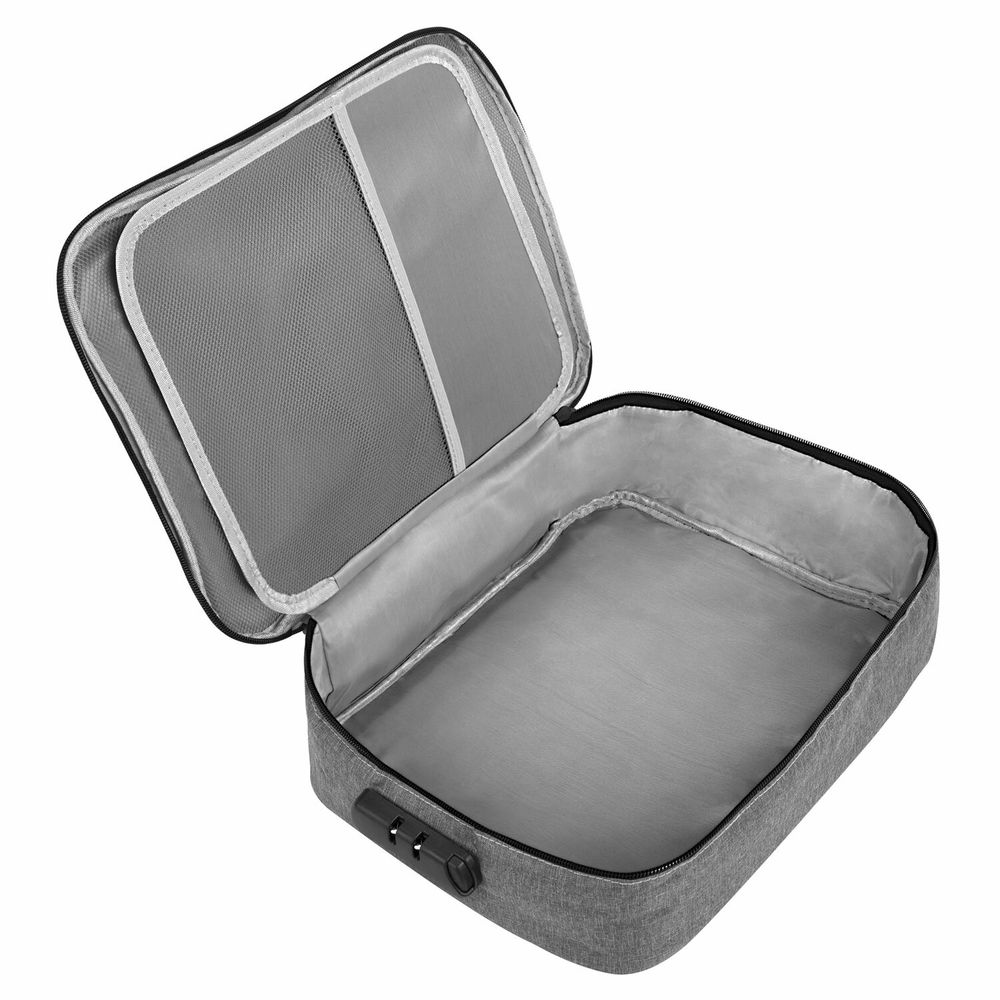 Папка-органайзер для документов с кодовым замком СЕРЫЙ ВОДОНЕПРОНИЦАЕМЫЙ А4, BRAUBERG DOCS