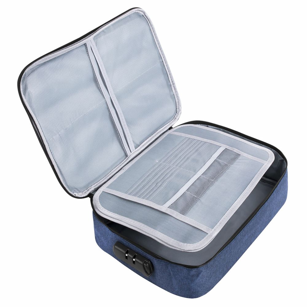 Папка-органайзер для документов с кодовым замком СИНИЙ ВОДОНЕПРОНИЦАЕМЫЙ А4, BRAUBERG DOCS