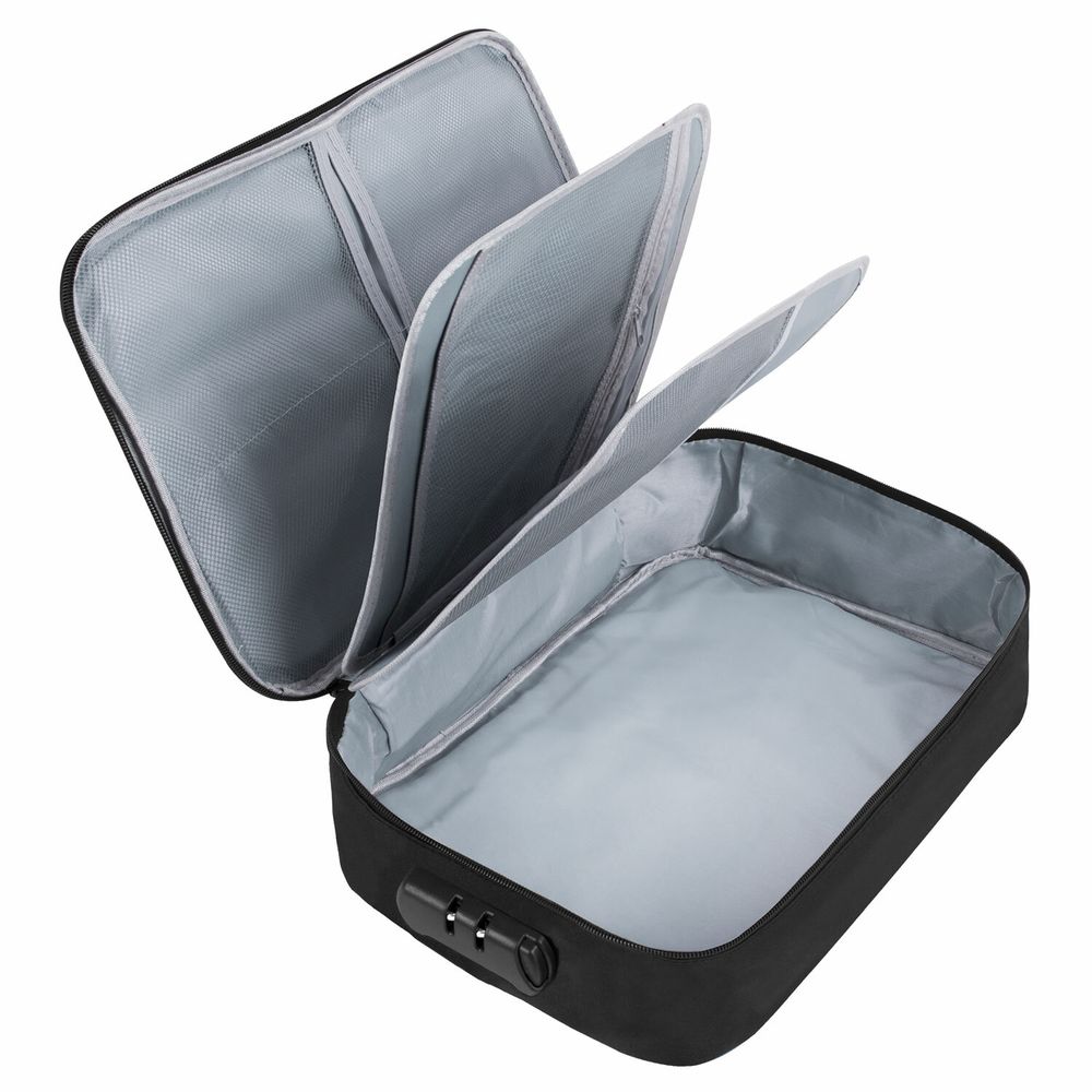 Папка-органайзер для документов с кодовым замком ЧЕРНЫЙ ВОДОНЕПРОНИЦАЕМЫЙ А4, BRAUBERG DOCS