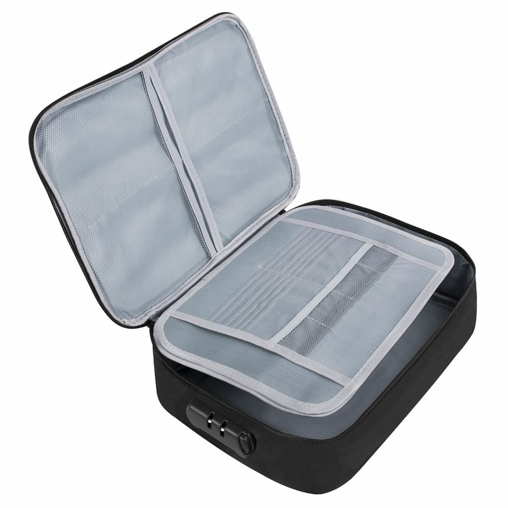 Папка-органайзер для документов с кодовым замком ЧЕРНЫЙ ВОДОНЕПРОНИЦАЕМЫЙ А4, BRAUBERG DOCS