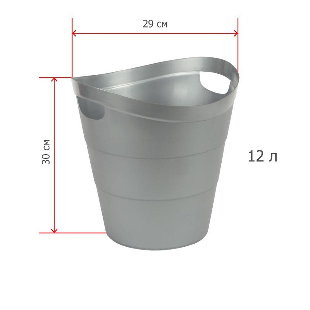 Корзина для бумаг 12 литров Uniplast КХУ-10 серая