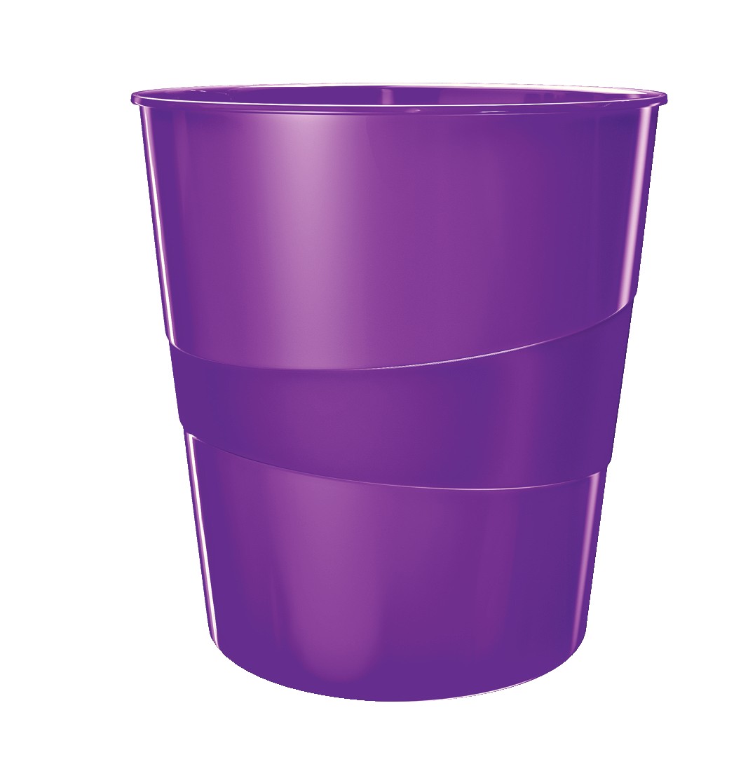 Корзина Для Мусора Leitz Wow, 15 литров, Фиолетовая Глянцевая