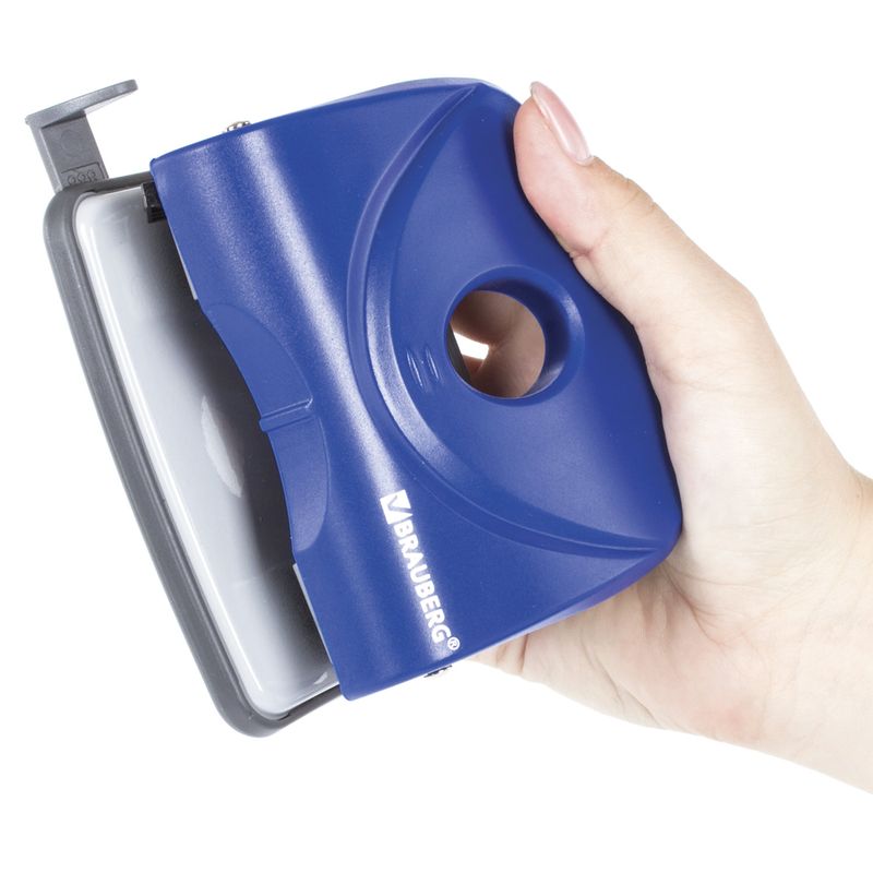 Дырокол BRAUBERG "Original", до 25 листов, синий