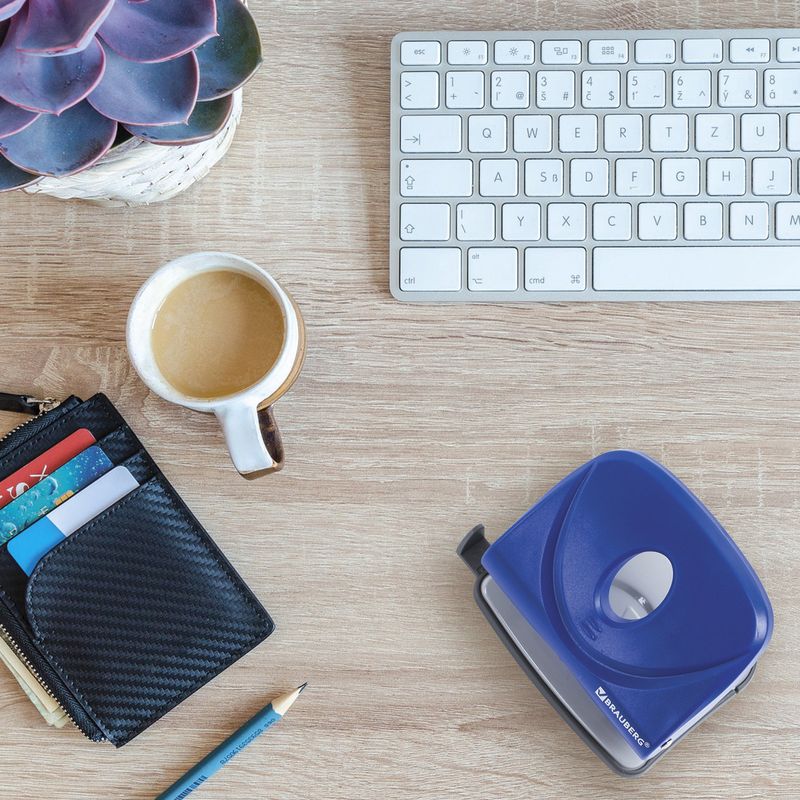 Дырокол BRAUBERG "Original", до 25 листов, синий