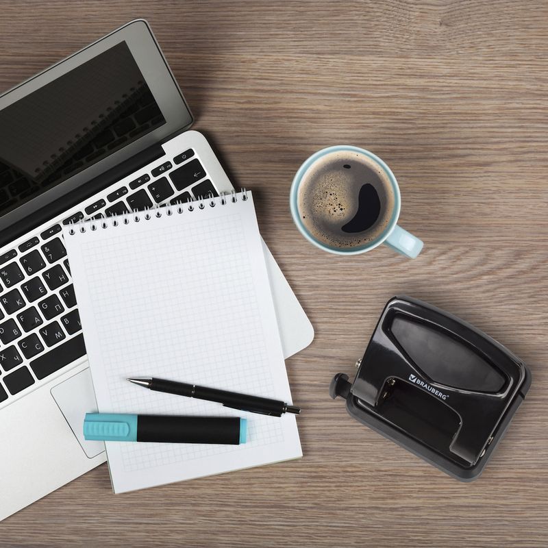 Дырокол металлический BRAUBERG "PN-150M", до 35 листов, черный