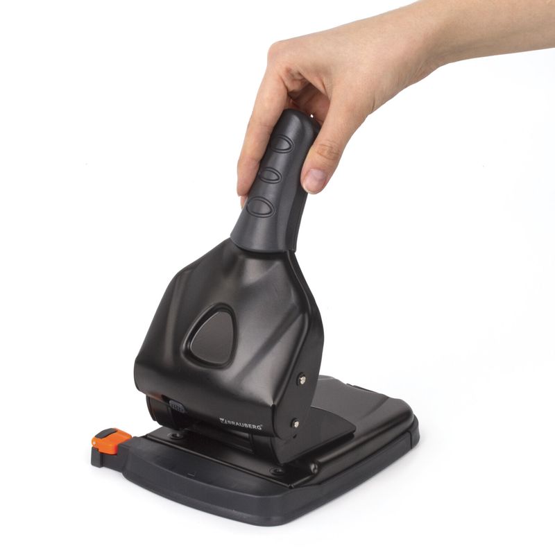 Дырокол металлический МОЩНЫЙ BRAUBERG "Heavy duty" до 65 листов, эргономичный