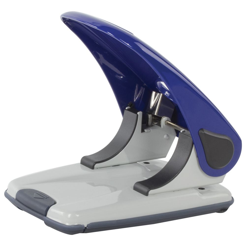 Дырокол металлический BRAUBERG "Style", до 50 листов, ассорти (синий/черный)