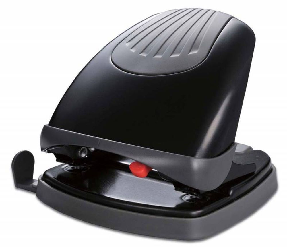 Дырокол Kw-Trio Lever-Tech Effortless 96Z8BLCK макс.:30лист. металл черный отв.:2 с линейкой