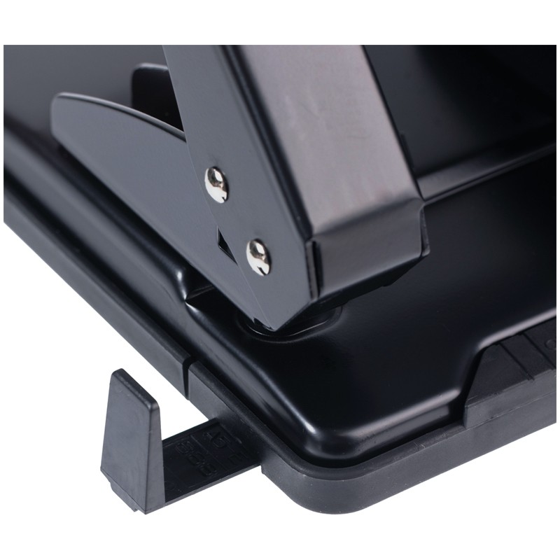 Дырокол Berlingo "Universal" 40л., металлический, черный, с линейкой