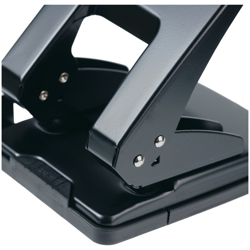 Дырокол Berlingo "Universal" 40л., металлический, черный, с линейкой