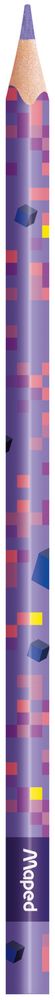 Цветные карандаши, MAPED PIXEL PARTY, пластиковые, треугольные, декорированные, 24 цвета, в картонной коробке с подвесом