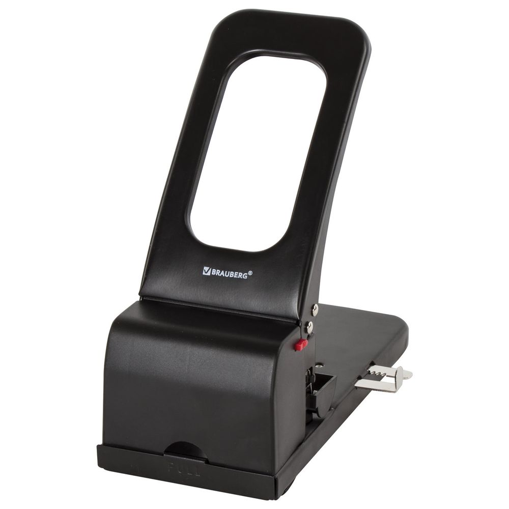 Дырокол металлический МОЩНЫЙ BRAUBERG "Heavy duty", до 100 листов, черный
