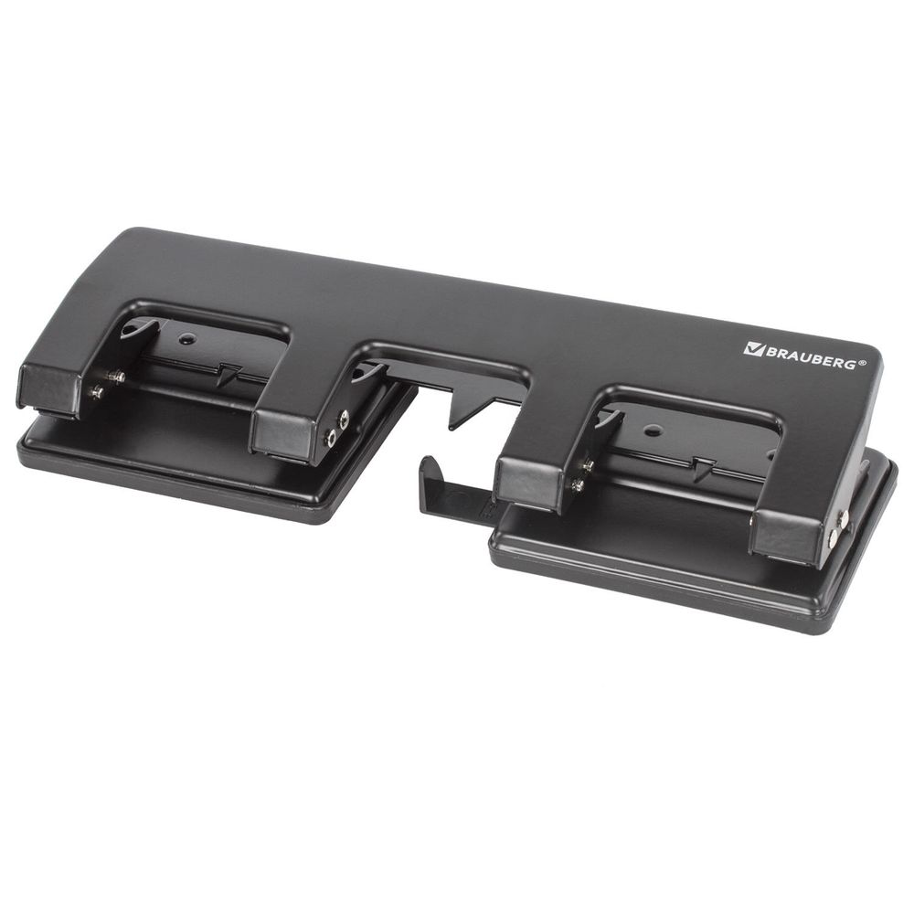 Дырокол металлический на 2-4 отверстия BRAUBERG "HL-4", до 15 л, черный