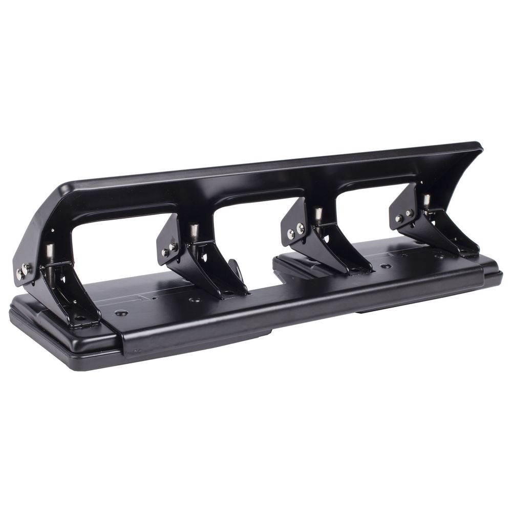 Дырокол металлический на 2-4 отверстия BRAUBERG "HL-4", до 15 л, черный