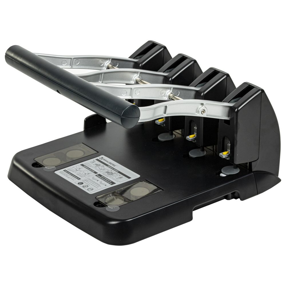 Дырокол на 4 отверстия металлический МОЩНЫЙ BRAUBERG "Heavy Duty Extra", до 150 листов