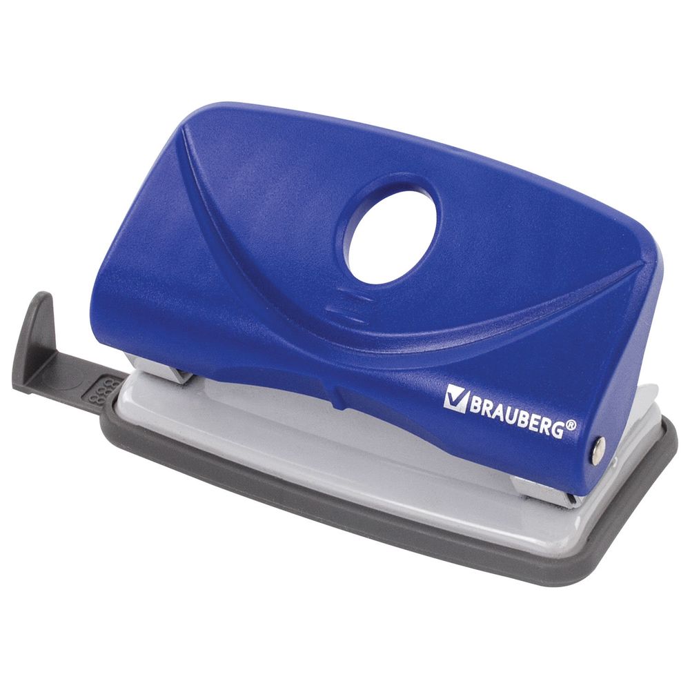 Дырокол BRAUBERG "Original", до 10 листов, синий