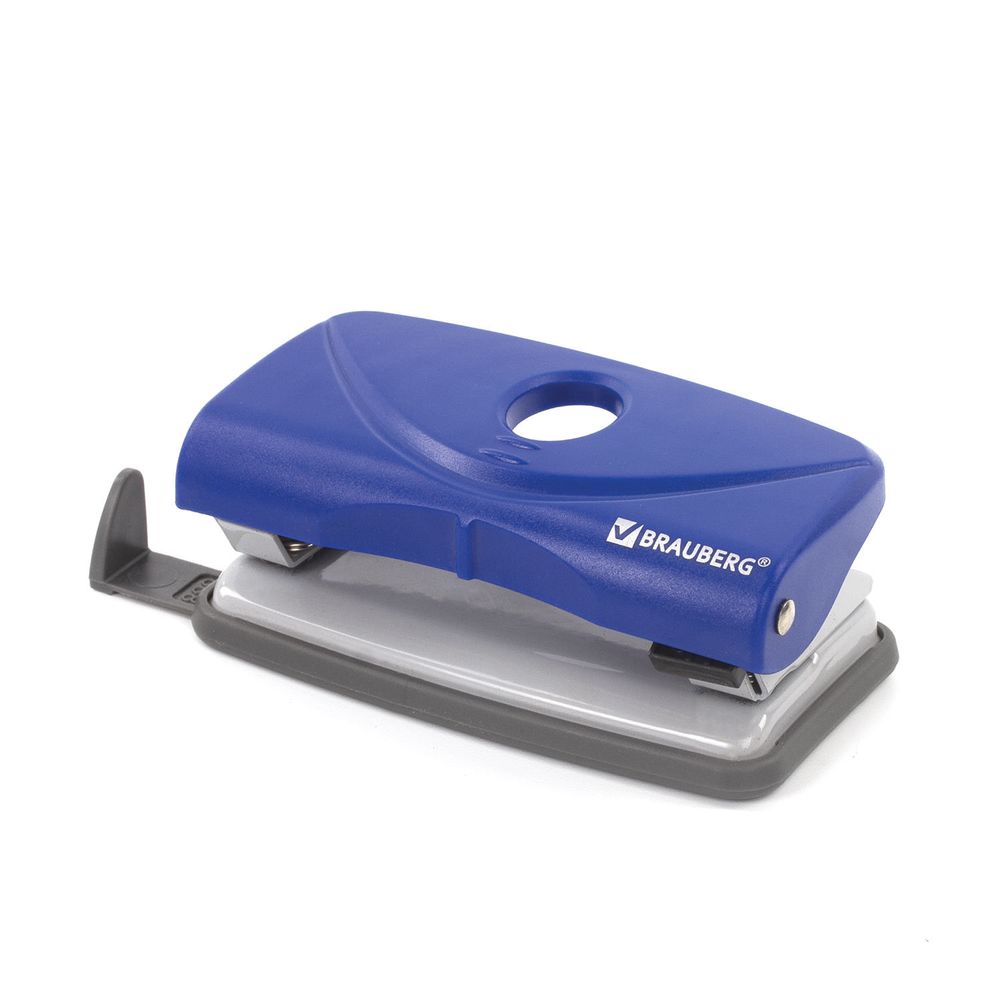 Дырокол BRAUBERG "Original", до 10 листов, синий
