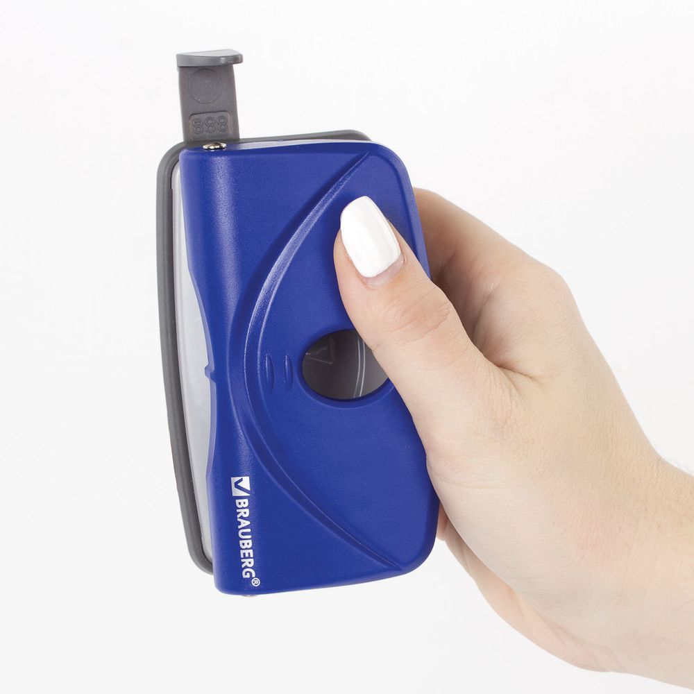 Дырокол BRAUBERG "Original", до 10 листов, синий