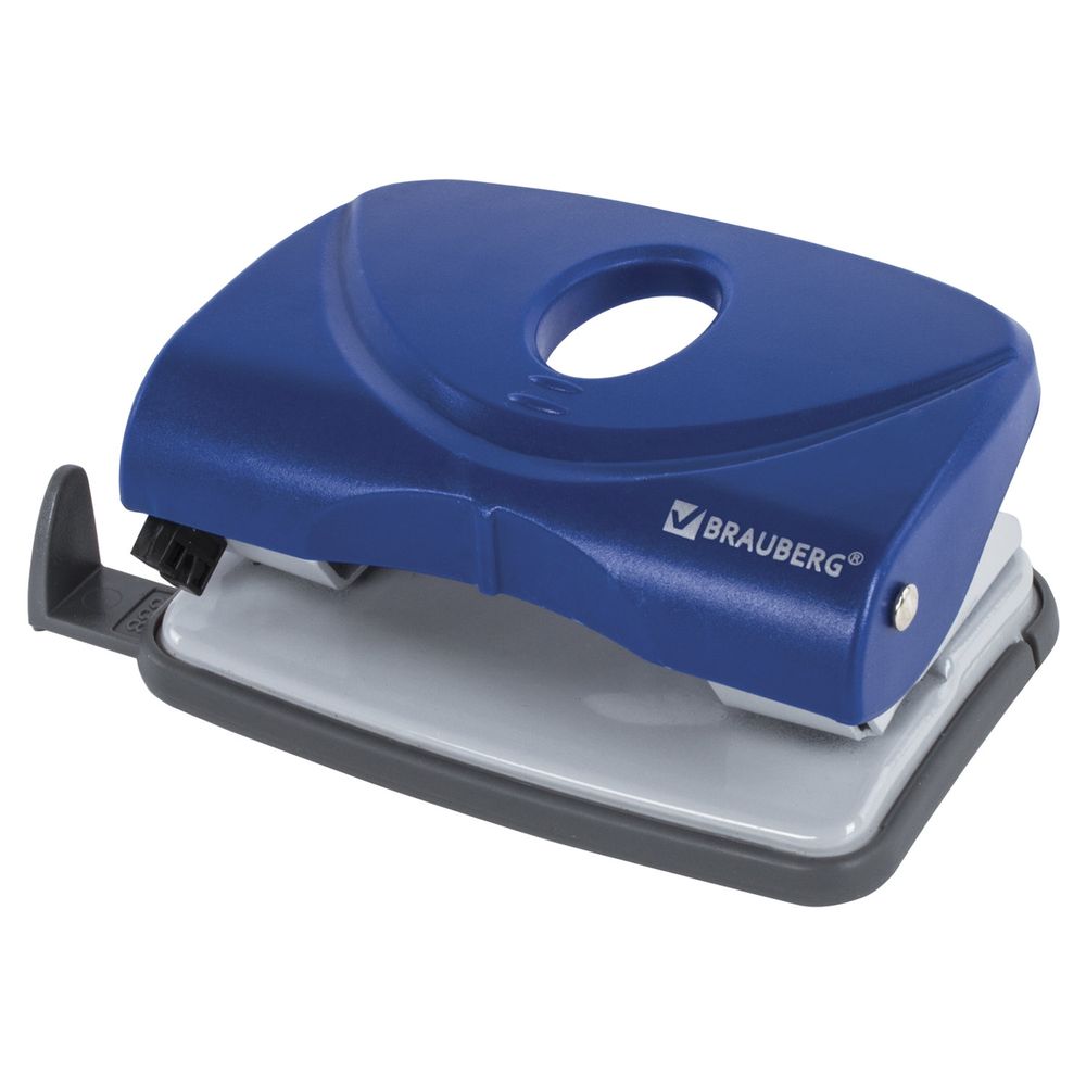Дырокол BRAUBERG "Original", до 20 листов, синий