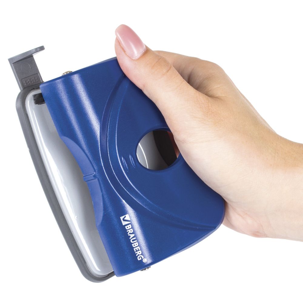 Дырокол BRAUBERG "Original", до 20 листов, синий