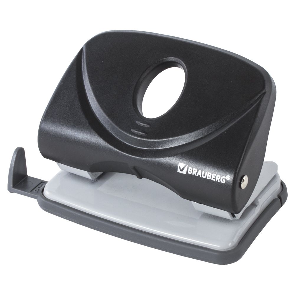 Дырокол BRAUBERG "Original", до 20 листов, черный