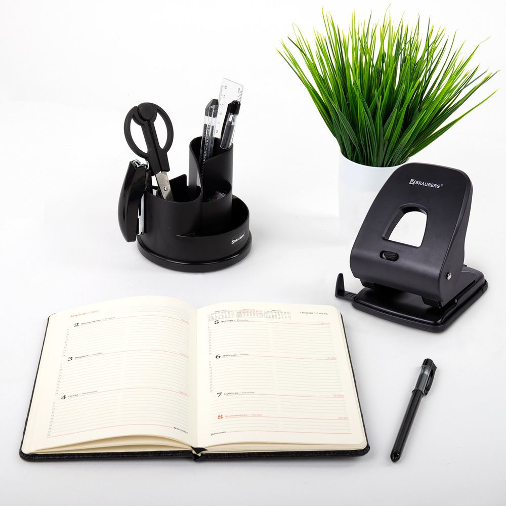 Дырокол BRAUBERG "SX-40", до 40 листов, черный