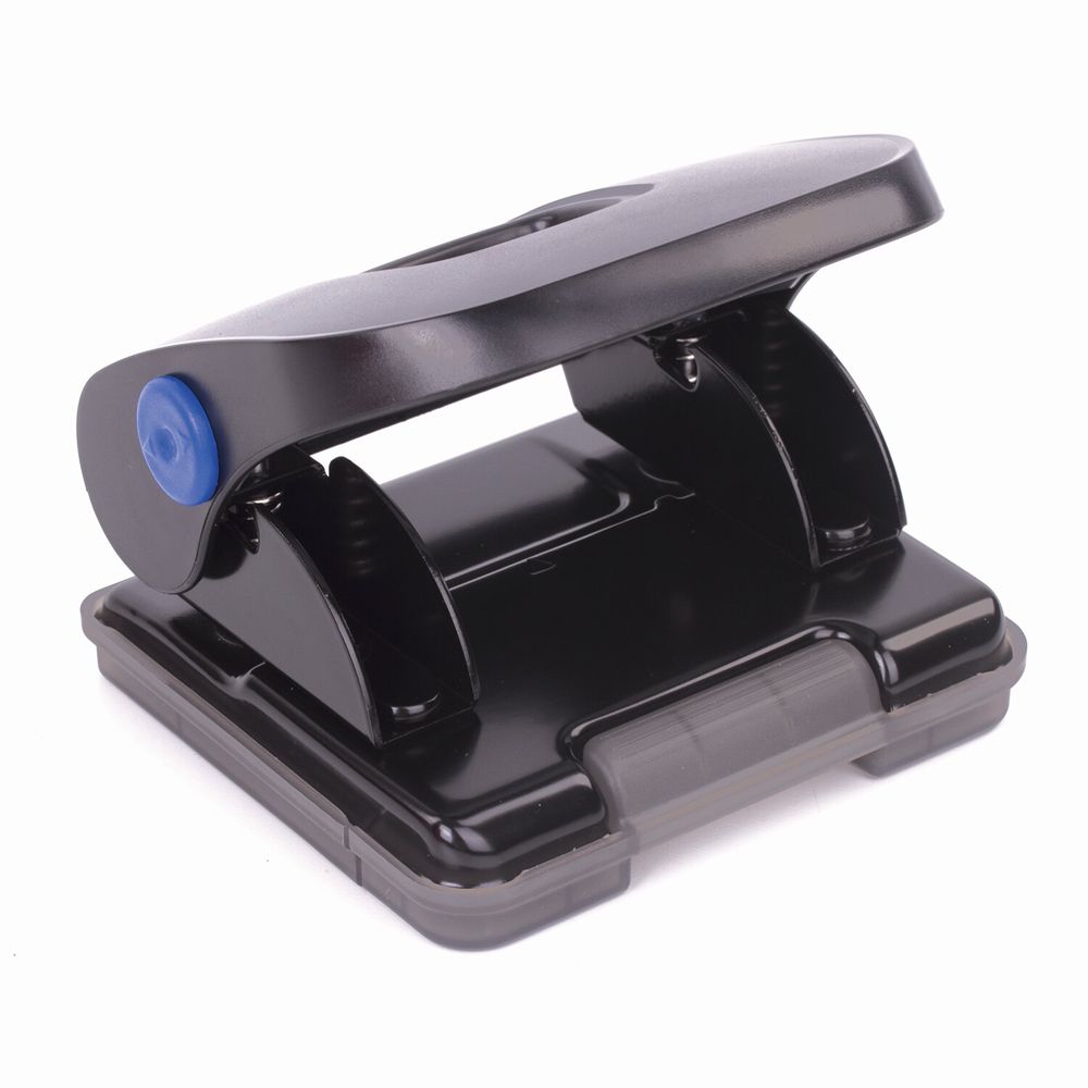 Дырокол металлический BRAUBERG "Extra", до 30 листов, черный