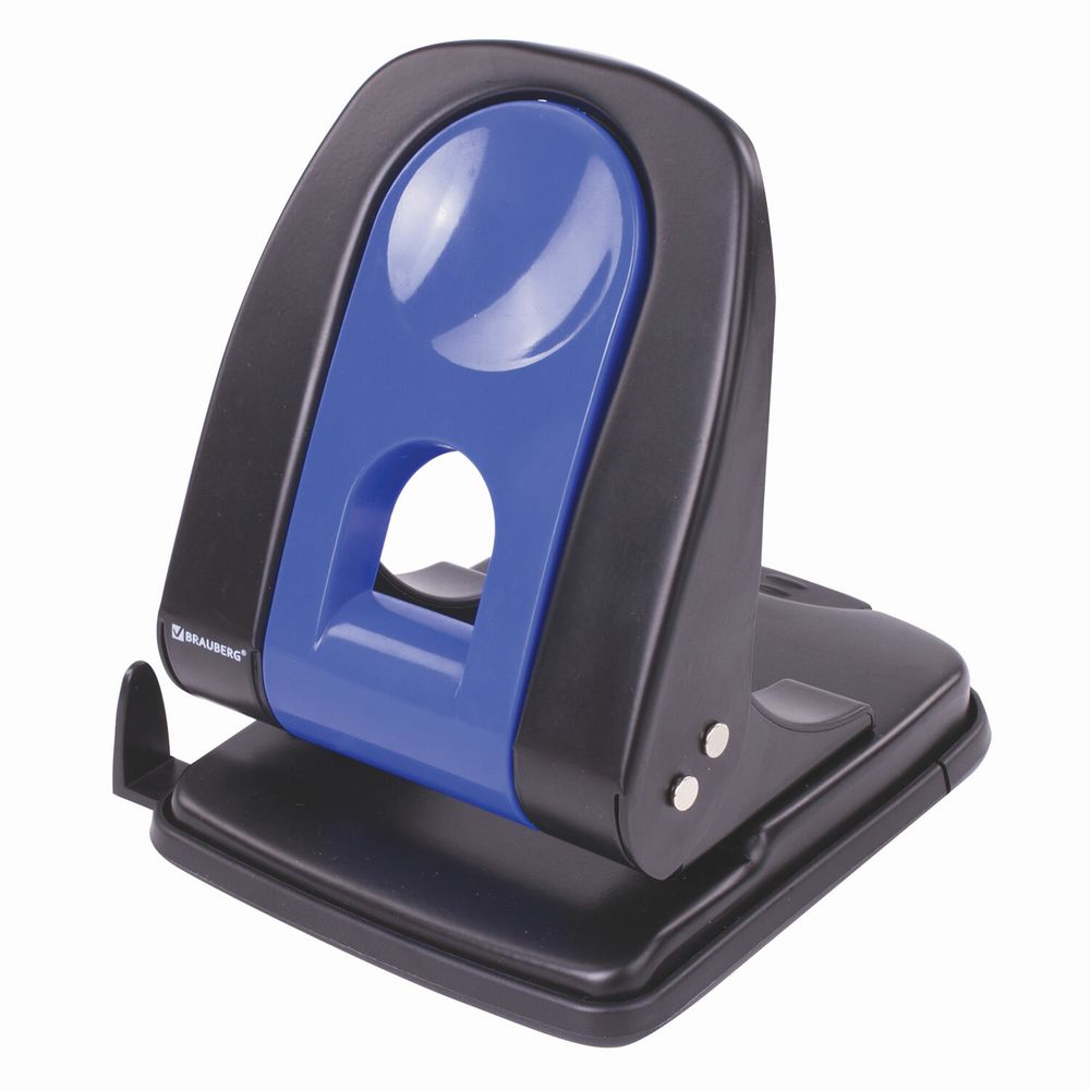 Дырокол металлический BRAUBERG "Office-Expert", до 35 листов, черно-синий