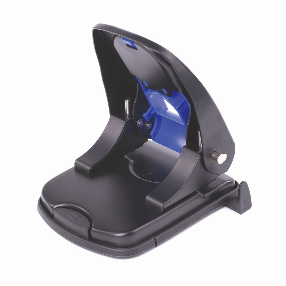 Дырокол металлический BRAUBERG "Office-Expert", до 35 листов, черно-синий