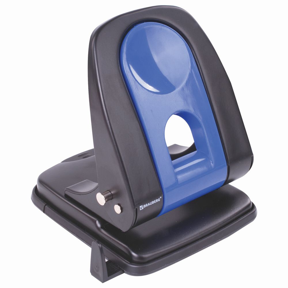 Дырокол металлический BRAUBERG "Office-Expert", до 35 листов, черно-синий