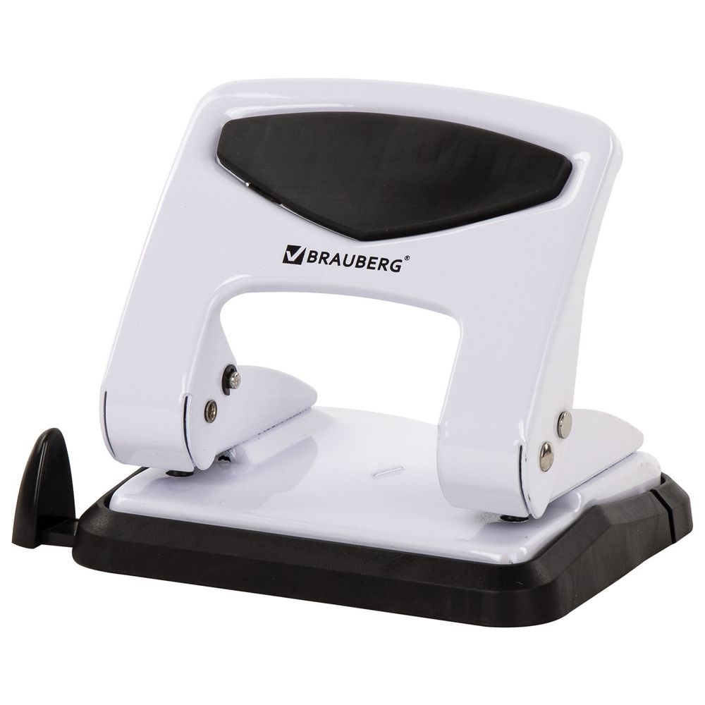 Дырокол металлический BRAUBERG "PN-150M", до 35 листов, белый