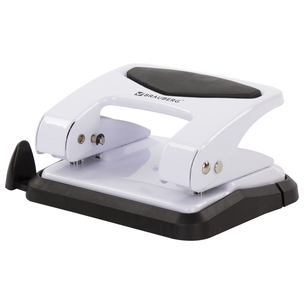 Дырокол металлический BRAUBERG "PN-150M", до 35 листов, белый
