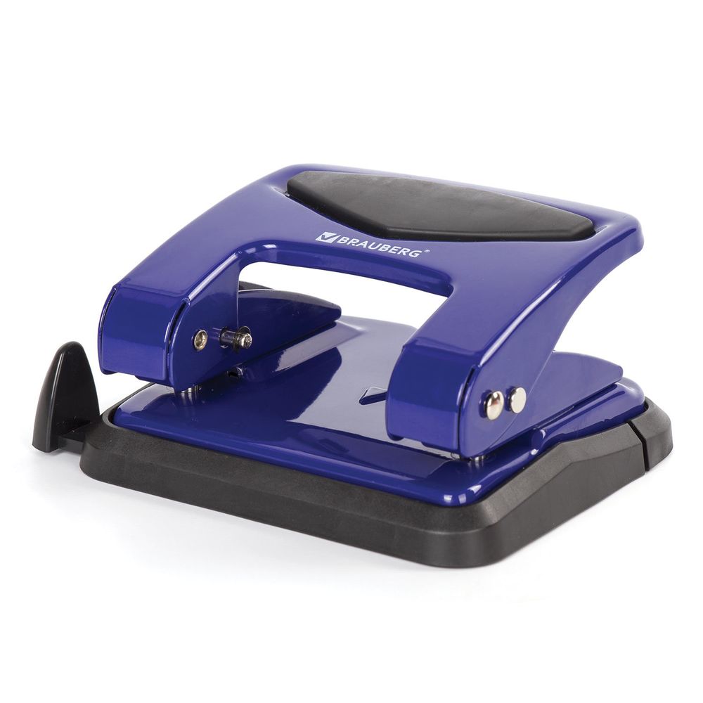 Дырокол металлический BRAUBERG "PN-150M", до 35 листов, синий