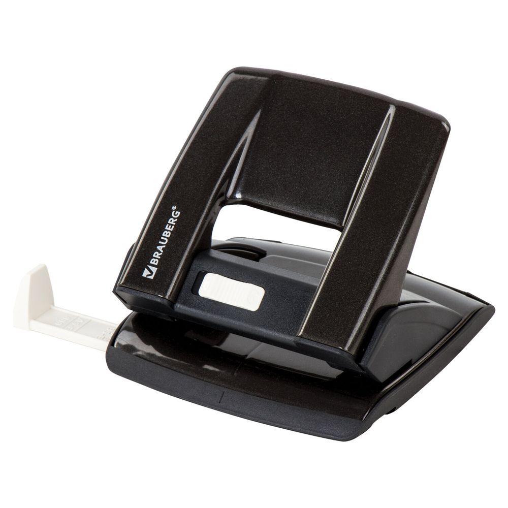 Дырокол металлический BRAUBERG "ULTRA", до 20 листов, черный