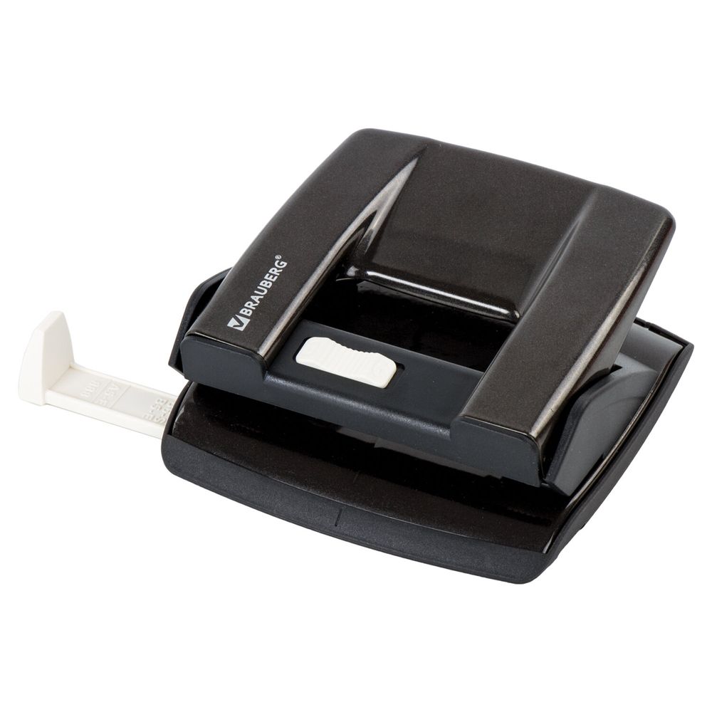 Дырокол металлический BRAUBERG "ULTRA", до 20 листов, черный