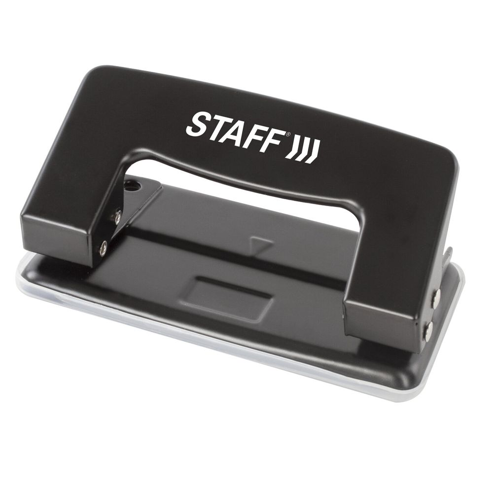 Дырокол металлический STAFF "EVERYDAY,", до 10 листов, без линейки, черный