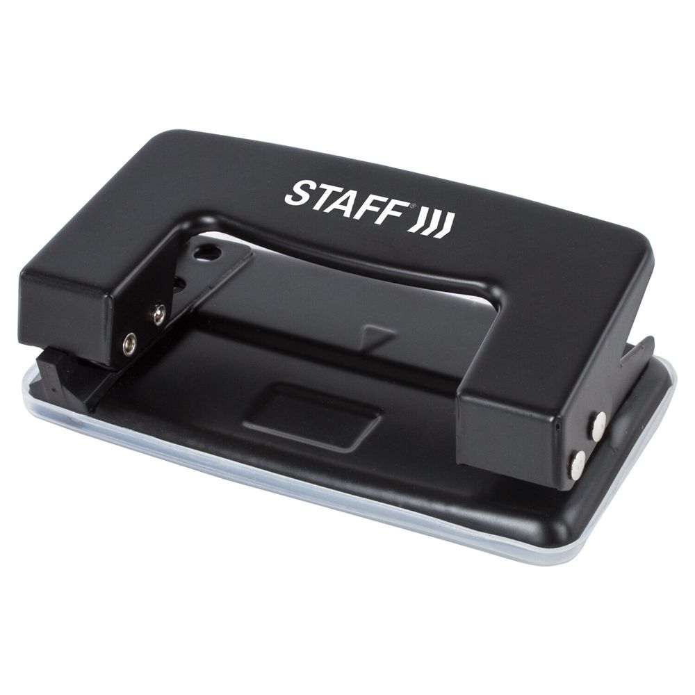 Дырокол металлический STAFF "EVERYDAY,", до 10 листов, без линейки, черный