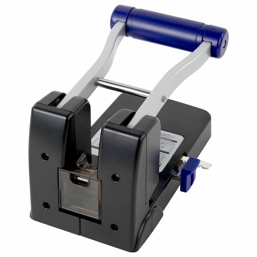 Дырокол металлический МОЩНЫЙ BRAUBERG "EXTRA Heavy duty", до 110 листов, черно-синий