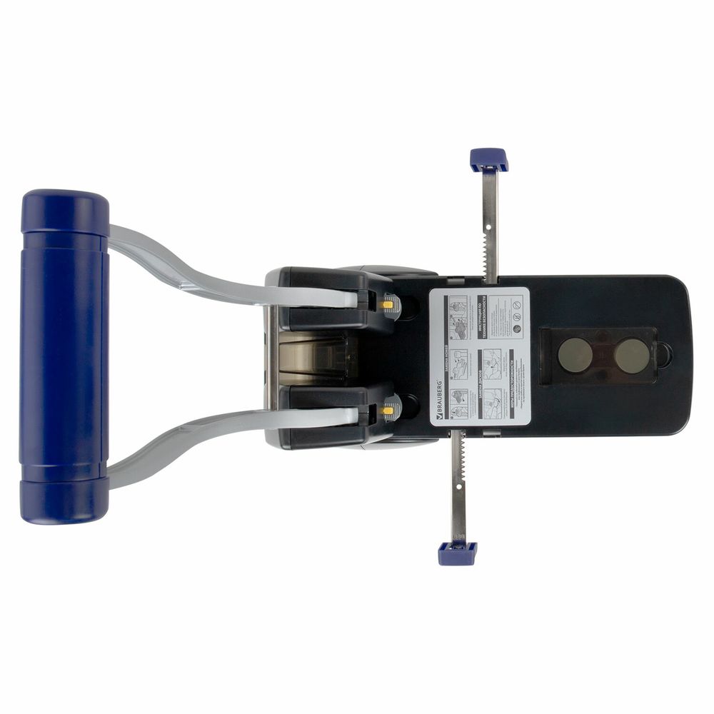 Дырокол металлический МОЩНЫЙ BRAUBERG "EXTRA Heavy duty", до 160 листов, черно-синий