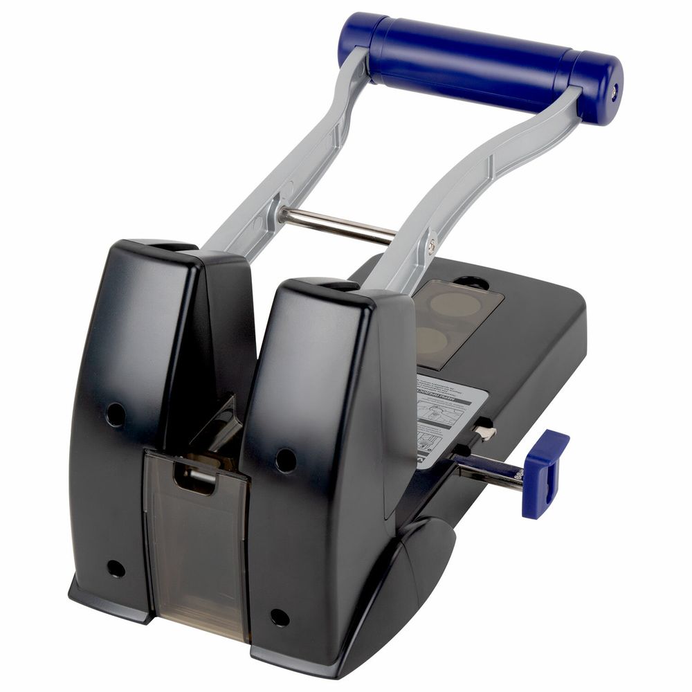 Дырокол металлический МОЩНЫЙ BRAUBERG "EXTRA Heavy duty", до 160 листов, черно-синий