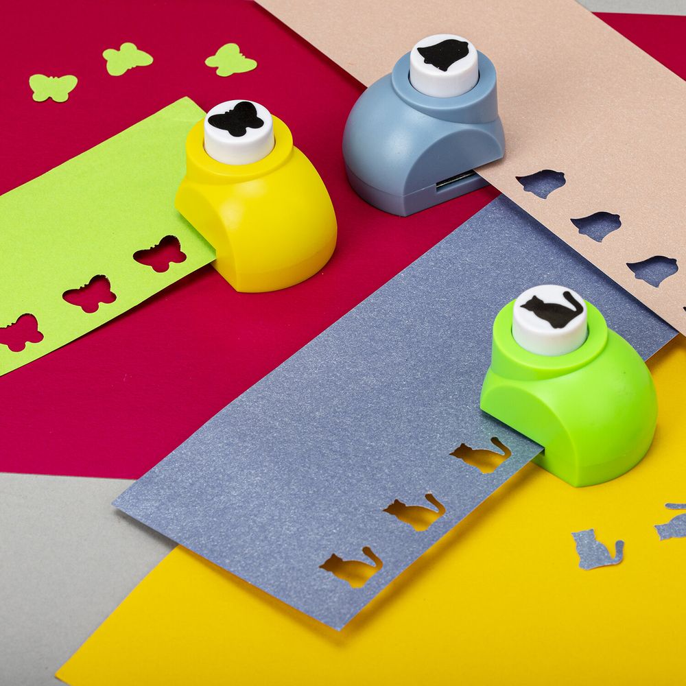 Дыроколы фигурные, НАБОР 12 видов, диаметр вырубки 16 мм, ОСТРОВ СОКРОВИЩ