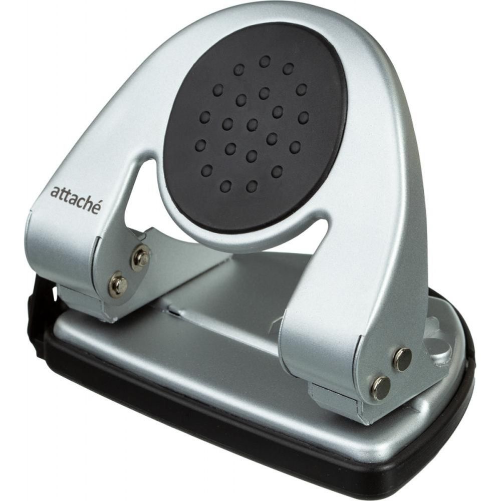 Дырокол 20 листов ATTACHE 6720, металл, с линейкой, с резиновой вставкой, серебро