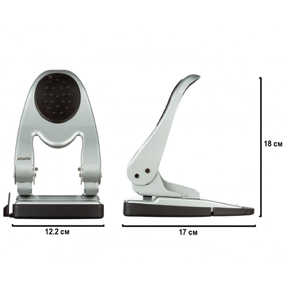 Дырокол 60 листов ATTACHE 6760, металл, серебро