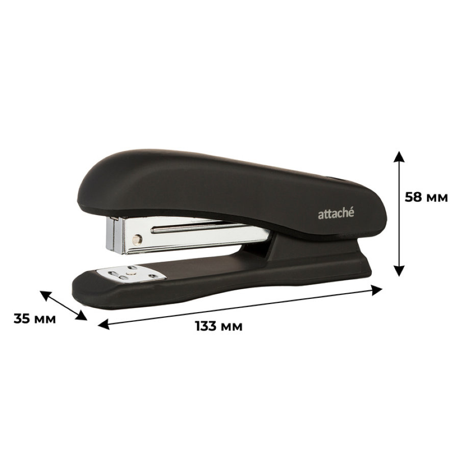 Степлер 20л Attache Comfort, soft touch покрытие, черн, №24/6, 26/6 