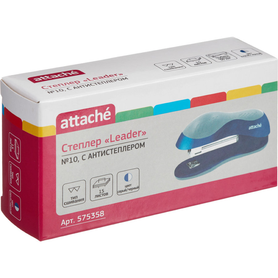 Степлер Attache Leader до 15 листов синий 