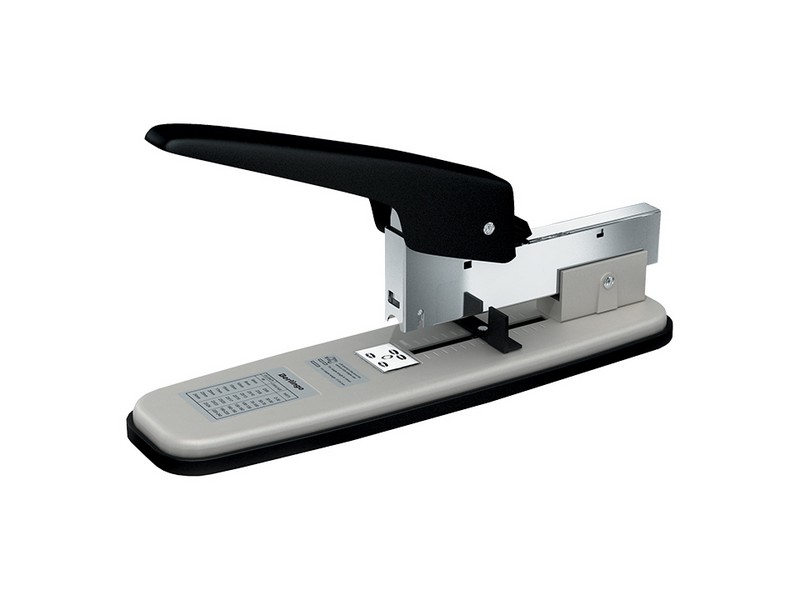 Мощный степлер №23/6 - 23/24 Berlingo "Steel and Style" до 220л., черный/серый