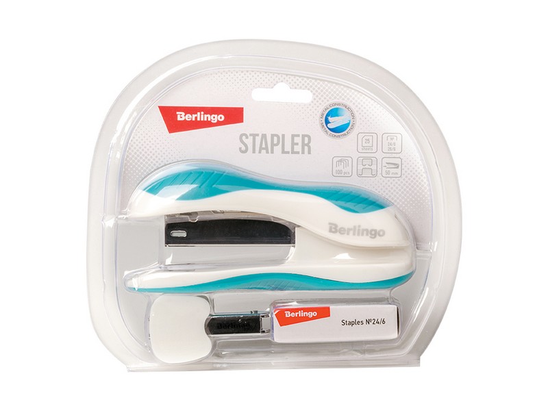 Набор Berlingo "Office Soft": степлер №24/6,26/6 до 25л., ассорти; антистеплер; скобы №24/6, блистер