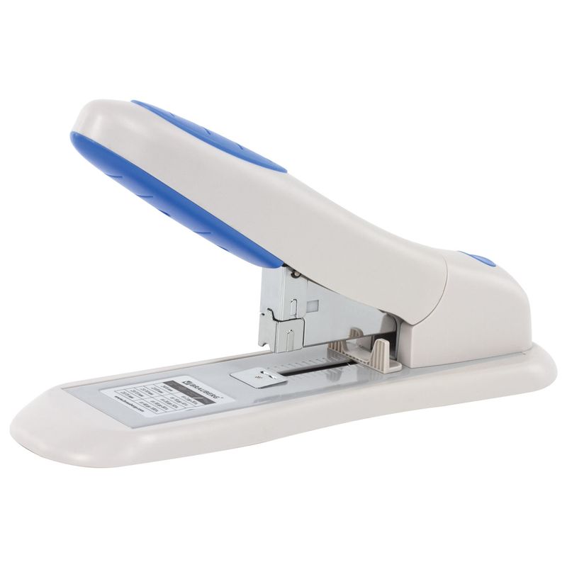 Степлер МОЩНЫЙ №24/6-23/15 BRAUBERG "Heavy duty PRO", до 100 листов, эргономичный, серо-синий