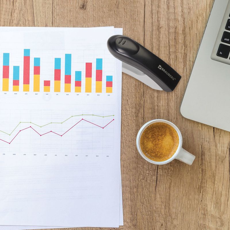 Степлер №24/6, 26/6 BRAUBERG "Original", до 25 листов, черный